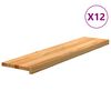 vidaXL Podloge za stopnice 12 kosov rjave 110x30x2 cm trdna hrastovina