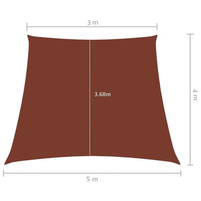 vidaXL Senčno jadro oksford blago trapez 3/5x4 m terakota