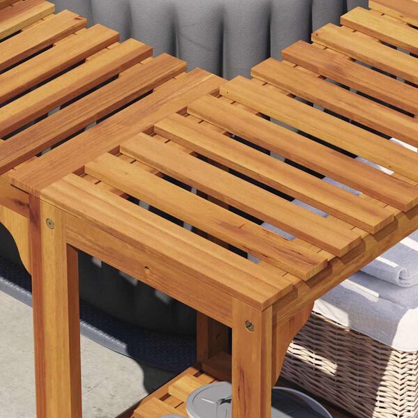 vidaXL Obrobje vroče kadi Rjava 250 x 250 cm Masiven les akacije