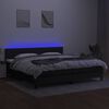 vidaXL Box spring postelja z vzmetnico LED črna 200x200 cm blago