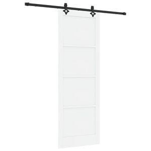 vidaXL Drsna vrata Bela in črna 83 x 232 cm Trdna borovina