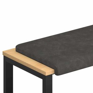 vidaXL Blazina za klop Umetno usnje Črna Globina 35 cm