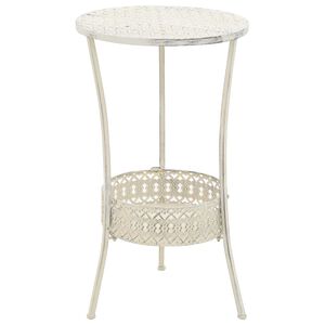 vidaXL Bistro miza starinskega stila polokrogla kovinska 40x70 cm bela