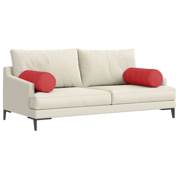 vidaXL Blazine 2 pcs Rdeča Ø 25 x 70 cm blago