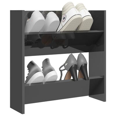 vidaXL Stenska omara za čevlje visok sijaj siva 60x18x60 cm iverna p.