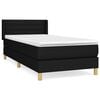 vidaXL Box spring postelja z vzmetnico črna 90x200 cm blago