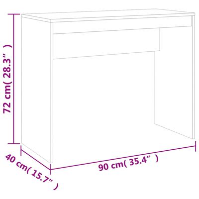 vidaXL Pisalna miza rjavi hrast 90x40x72 cm konstruiran les