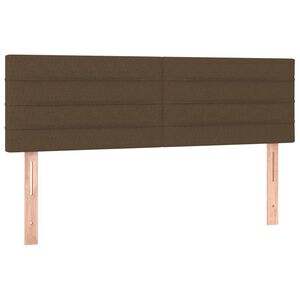 vidaXL Posteljno vzglavje temno rjava 144x5x78/88 cm blago