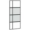 vidaXL Drsna vrata črna 90x205 cm kaljeno steklo in aluminij