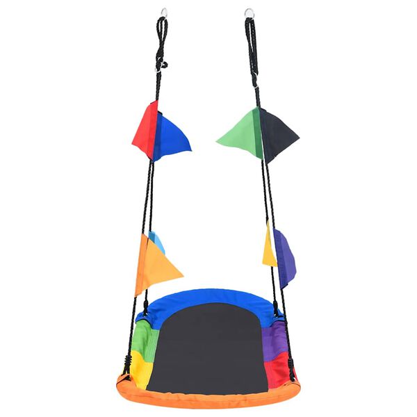 vidaXL Gugalnica gnezdo z zastavicami 165x70 cm