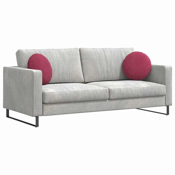 vidaXL Sedežne blazine 2 pcs Vinorodna rdeča &Oslash; 40 x 13 cm Žamet