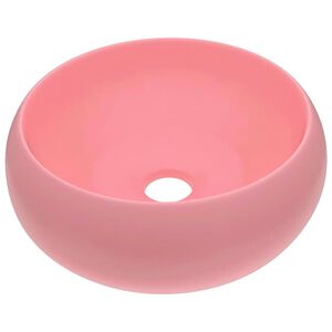 vidaXL Razko&scaron;en umivalnik okrogel mat roza 40x15 cm keramičen