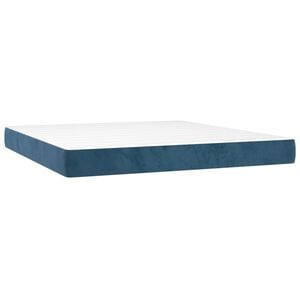 vidaXL Vzmetnica z žepkasto vzmetjo srednje trdote temno modra 160x200x20 cm žamet