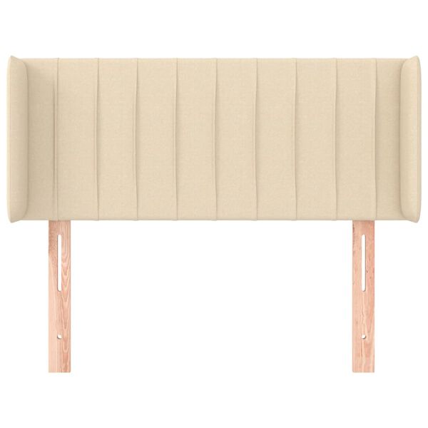 vidaXL Vzglavje z u&scaron;esi krem 93x16x78/88 cm blago