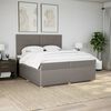 vidaXL Box spring postelja z vzmetnico taupe 200x200 cm blago