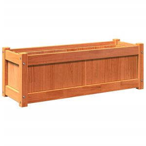 vidaXL Vrtno cvetlično korito vo&scaron;čeno rjavo 90x31x31 cm trdna borovina