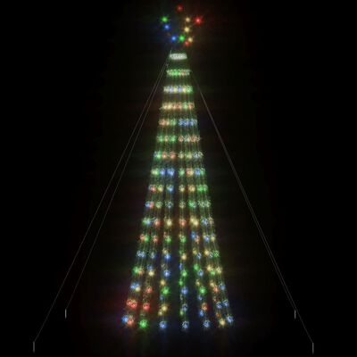 vidaXL Osvetljena novoletna jelka stožec 275 LED barvita 180 cm