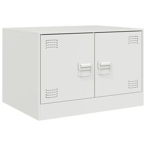 vidaXL Klubska mizica bela 67x50x44 cm jeklo