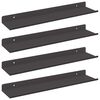 vidaXL Ležeča polica 4 kos Črna 40 x 8,5 x 2,5 cm Jeklo