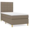 vidaXL Box spring postelja z vzmetnico taupe 90x190 cm blago