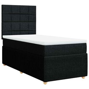 vidaXL Box spring postelja z vzmetnico črna 80x200 cm blago