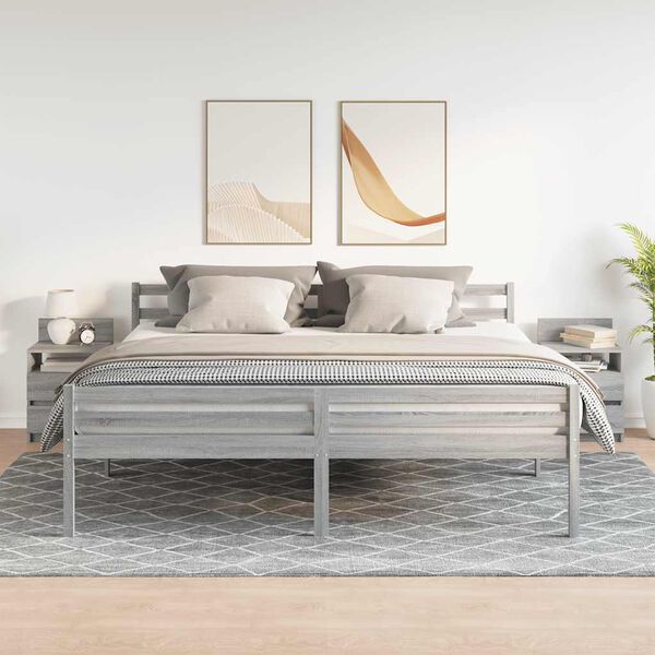 vidaXL Nočne omarice z 2 predaloma 2 kosa siva sonoma 40x33x60 cm