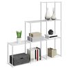 vidaXL Tubular Shelf s shranjevanjem Bela 129 x 27 x 132 cm Aluminij