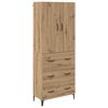 vidaXL Visok predalnik Umetni hrast 69,5 x 34 x 180 cm Inženirski les