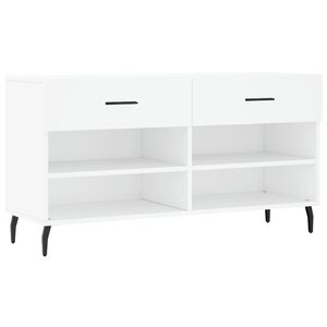vidaXL Klop za čevlje bela 102x35x55 cm inženirski les
