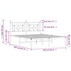vidaXL Kovinski posteljni okvir z vzglavjem bel 150x200 cm