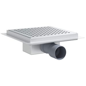 vidaXL Dot odtočna naprava srebrna 20 x 20 cm Nerjaveče jeklo 304