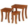 vidaXL Komplet mizic 3 kosi trden akacijev les 50x35x50 cm rjave barve