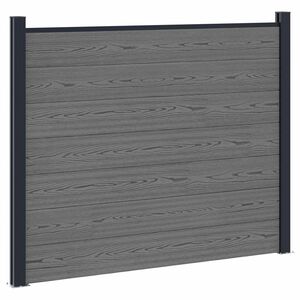 vidaXL Plo&scaron;ča ograje WPC in aluminij Siva