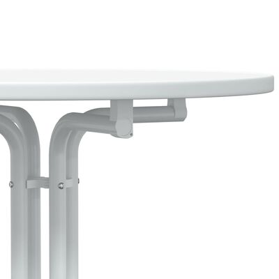 vidaXL Jedilna miza bela Ø60x110 cm inženirski les in jeklo