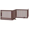 vidaXL Ograda za pse z vrati zložljiva 4 paneli rjava 320cm topolovina