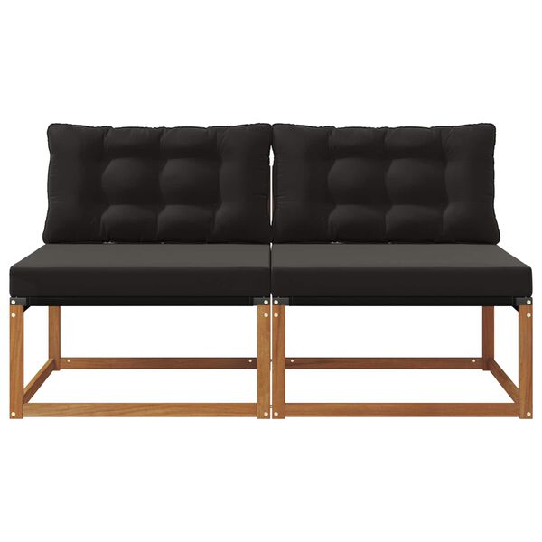 vidaXL 2 Kos Srednji zunanji kavč Masiven les akacije Naravna