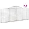 vidaXL Obokane gabion ko&scaron;are 3 kosa 300x30x120/140 cm pocinkano železo
