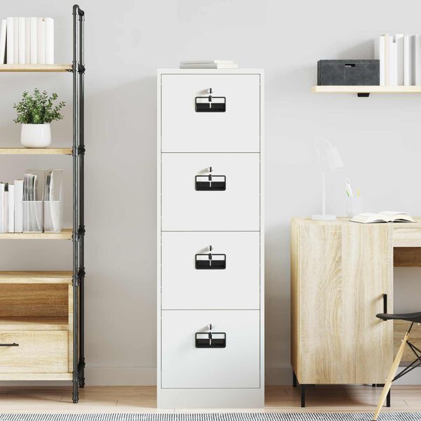 vidaXL Kabinet za datoteke s predalom 2 pcs Bela 44 x 50 x 139 cm