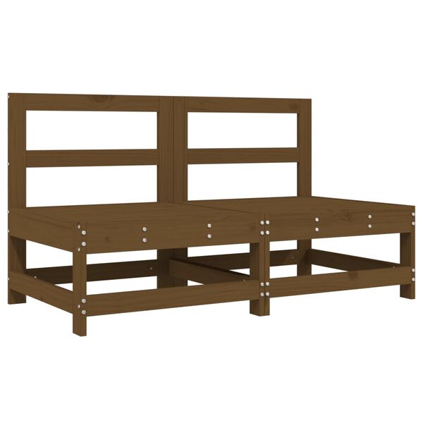 vidaXL Vrtna garnitura 6-delna medeno rjava trdna borovina