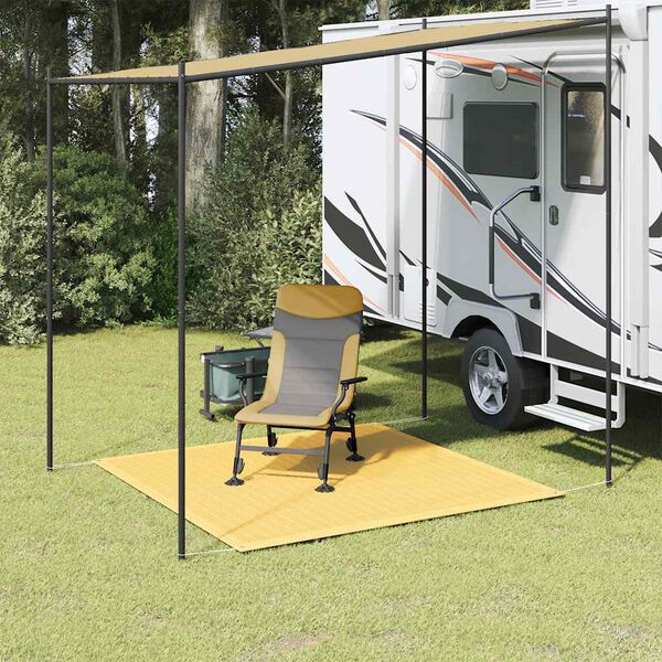 vidaXL Preproga za šotor bež 250x250 cm HDPE