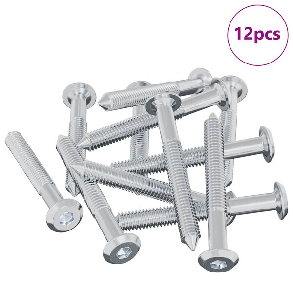 vidaXL Vijak 12 pcs srebrna M6 x 50 mm Jeklo