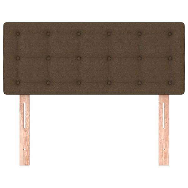 vidaXL Posteljno vzglavje temno rjavo 80x5x78/88 cm blago