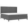 vidaXL LED Box Spring Postelja Temno siva 200 x 200 cm blago