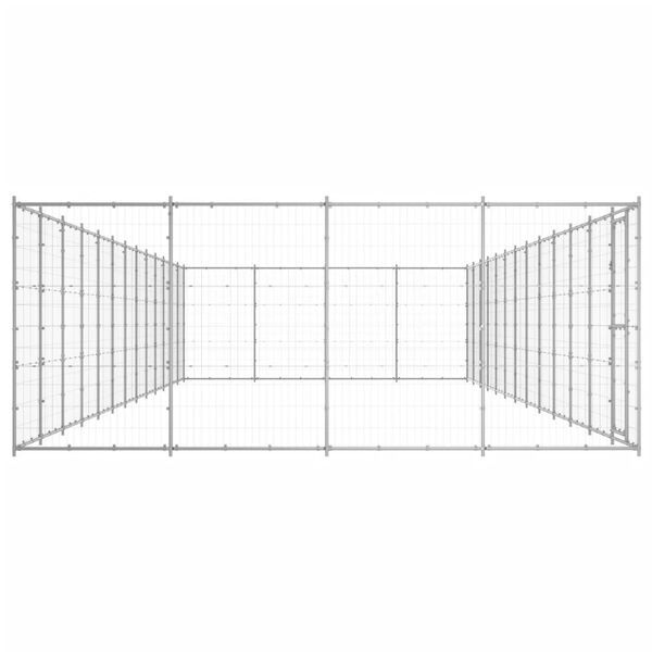 vidaXL Zunanji pasji boks pocinkano jeklo 53,24 m&sup2;