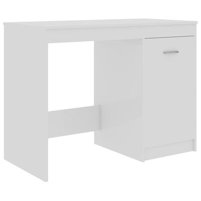 vidaXL Pisalna miza visok sijaj bela 100x50x76 cm iverna plošča