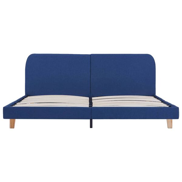 vidaXL Posteljni okvir brez vzmetnice modra tkanina 150x200 cm