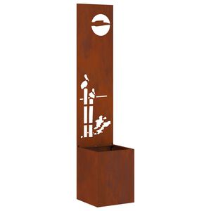 vidaXL Zaslon za zasebnost v vrtu Rjav 32 x 140 cm Odporno jeklo