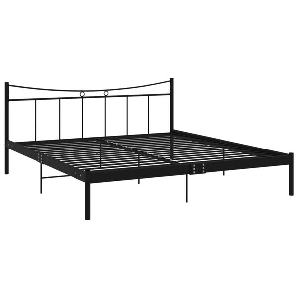 vidaXL Posteljni okvir črn kovinski 180x200 cm