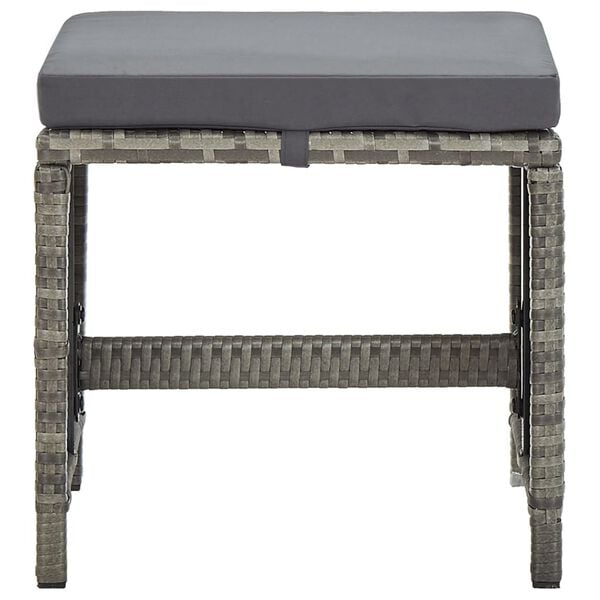 vidaXL Vrtni stolčki 4 kosi z blazinami poli ratan sivi