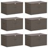 vidaXL Shranjevalna &scaron;katla 6 pcs Siva 60 x 43 x 35 cm Netkano blago